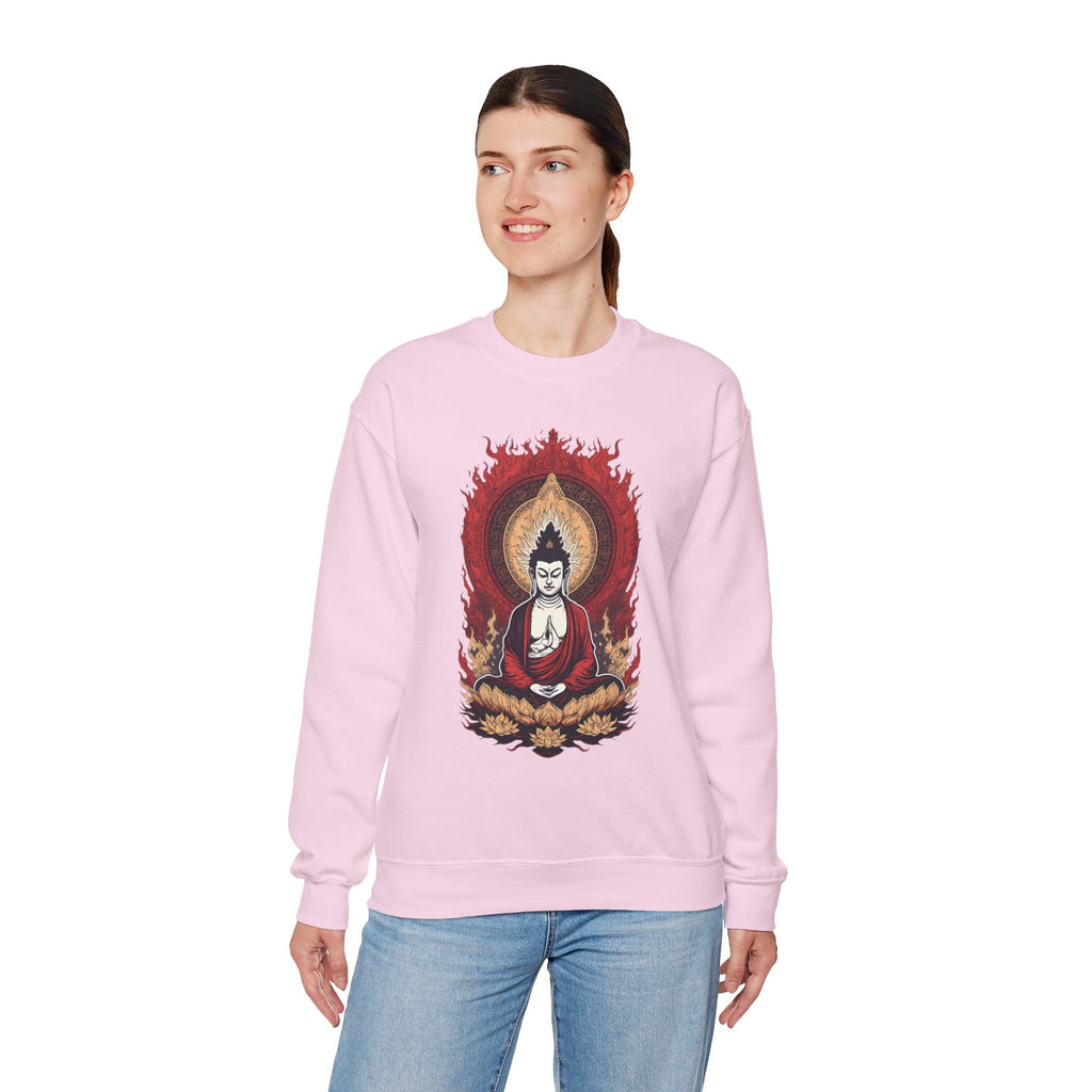 Buddha Lotus Flame Crewneck Sweatshirt