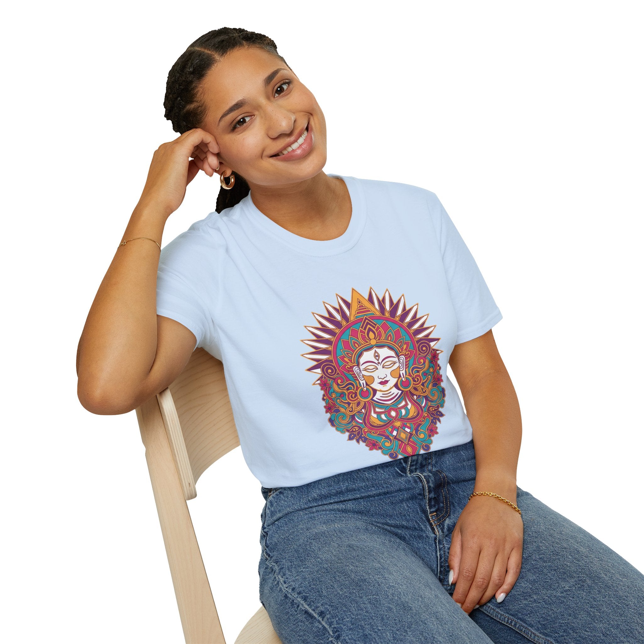 Mandala Goddess T-Shirt — Colorful Floral Spiritual Tee