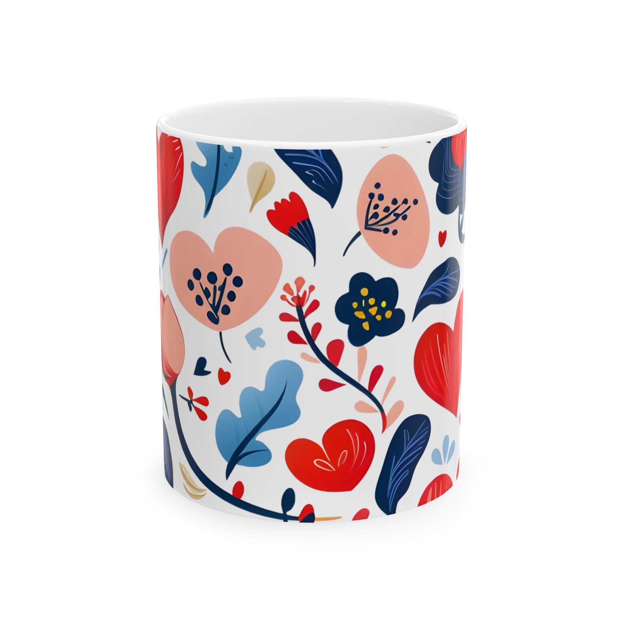 Floral Ceramic Mug - Perfect For Tea Lovers, Gift For Her, Valentine's Day, Mother's Day, Cozy Coffee Drinkers