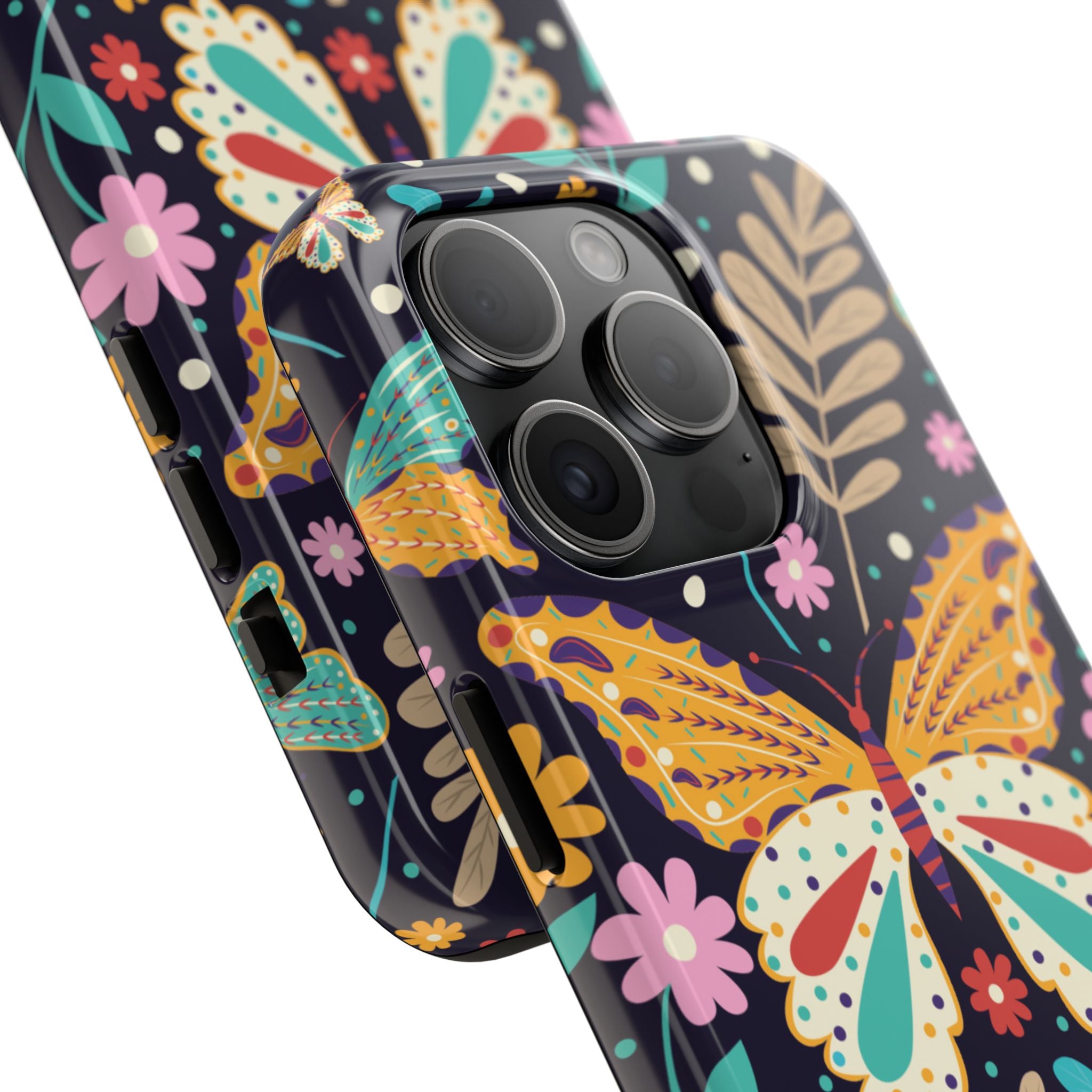 Floral Butterfly Tough Phone Case — Colorful Garden Protective Cover