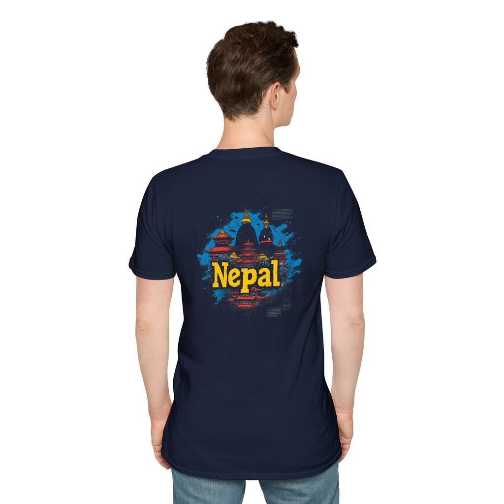 Nepal Souvenir T-Shirt — Stupa Sketch Graphic