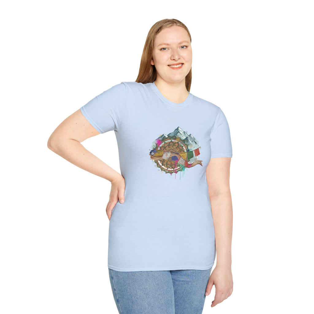 Adventure Turtle Graphic T-Shirt — Mountain Shell Nature Art Tee
