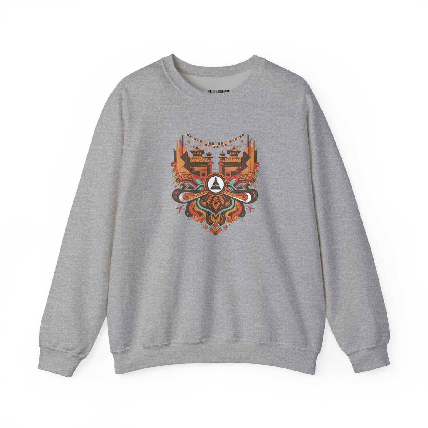 Vintage Tribal Fox Sweatshirt — Geometric Forest Animal Crewneck