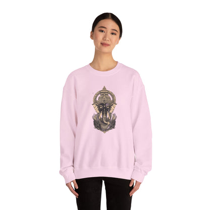 Elephant Mandala Crewneck Sweatshirt — Spiritual Indian-Inspired Graphic
