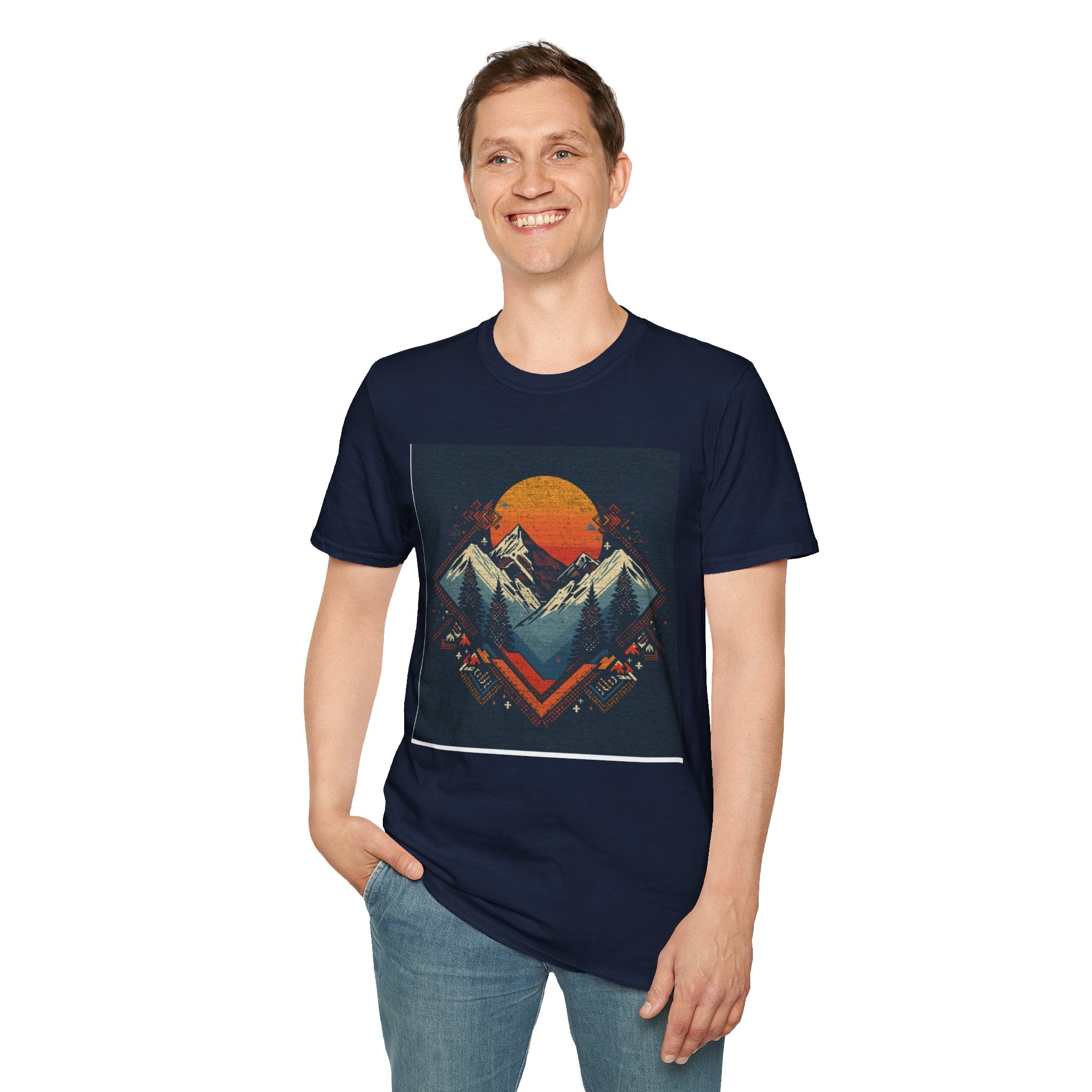 Retro Mountain Sunset T-Shirt