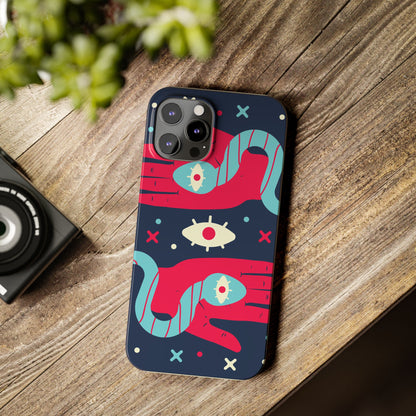 Colorful Abstract Slim Phone Cases, Trendy Phone Covers, Unique Gifts for Her, Artistic Mobile Accessories, Eye-Catching Phone Designs