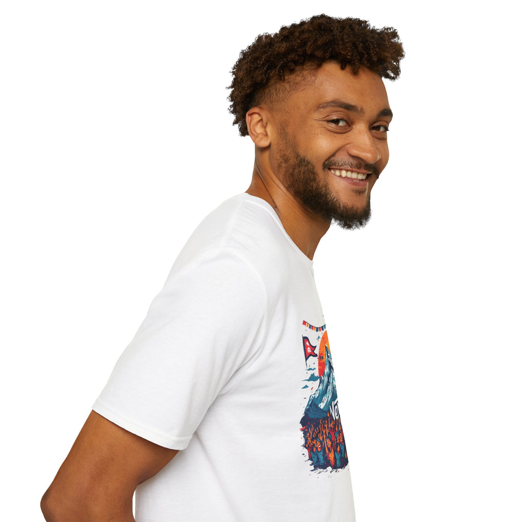 Nepal Mountain Sunrise T-Shirt — Retro Trekking Graphic Tee