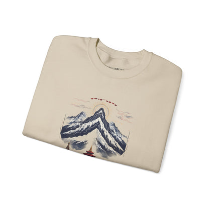 Japanese Mountain Pagoda Crewneck Sweatshirt
