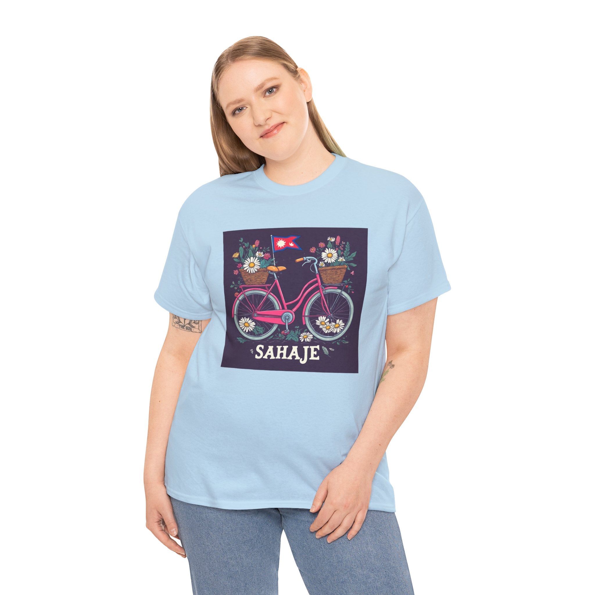 Sahaje Floral Bicycle T‑Shirt