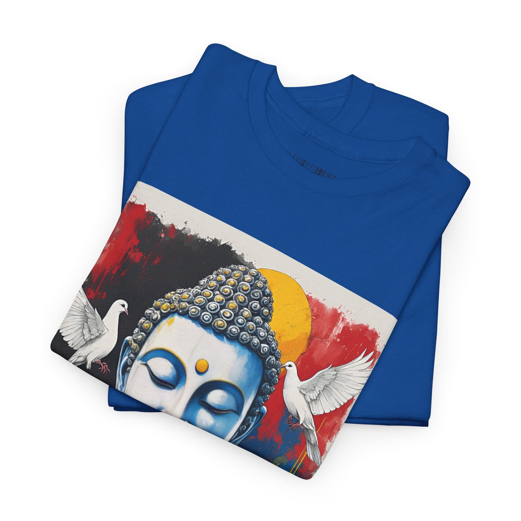 Buddha Peace Tee — Colorful Buddha & Doves Graphic T-Shirt