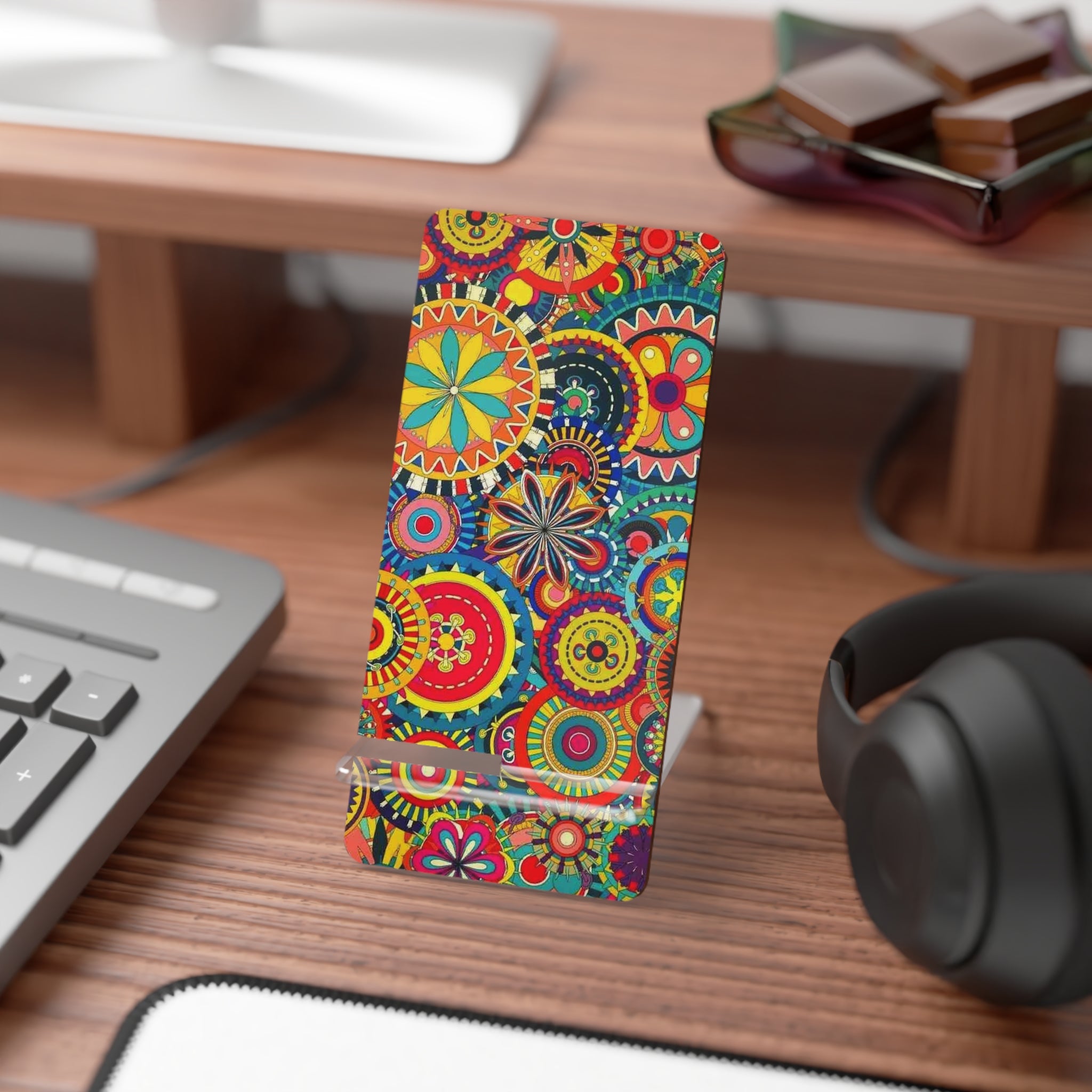 Vibrant Mobile Display Stand, Colorful Phone Holder, Unique Smartphone Dock, Desk Accessory, Ideal Gift for Tech Lovers