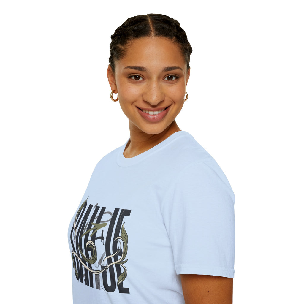 Saurus Graphic T-Shirt — Retro Block Lettering with Snake Illustration