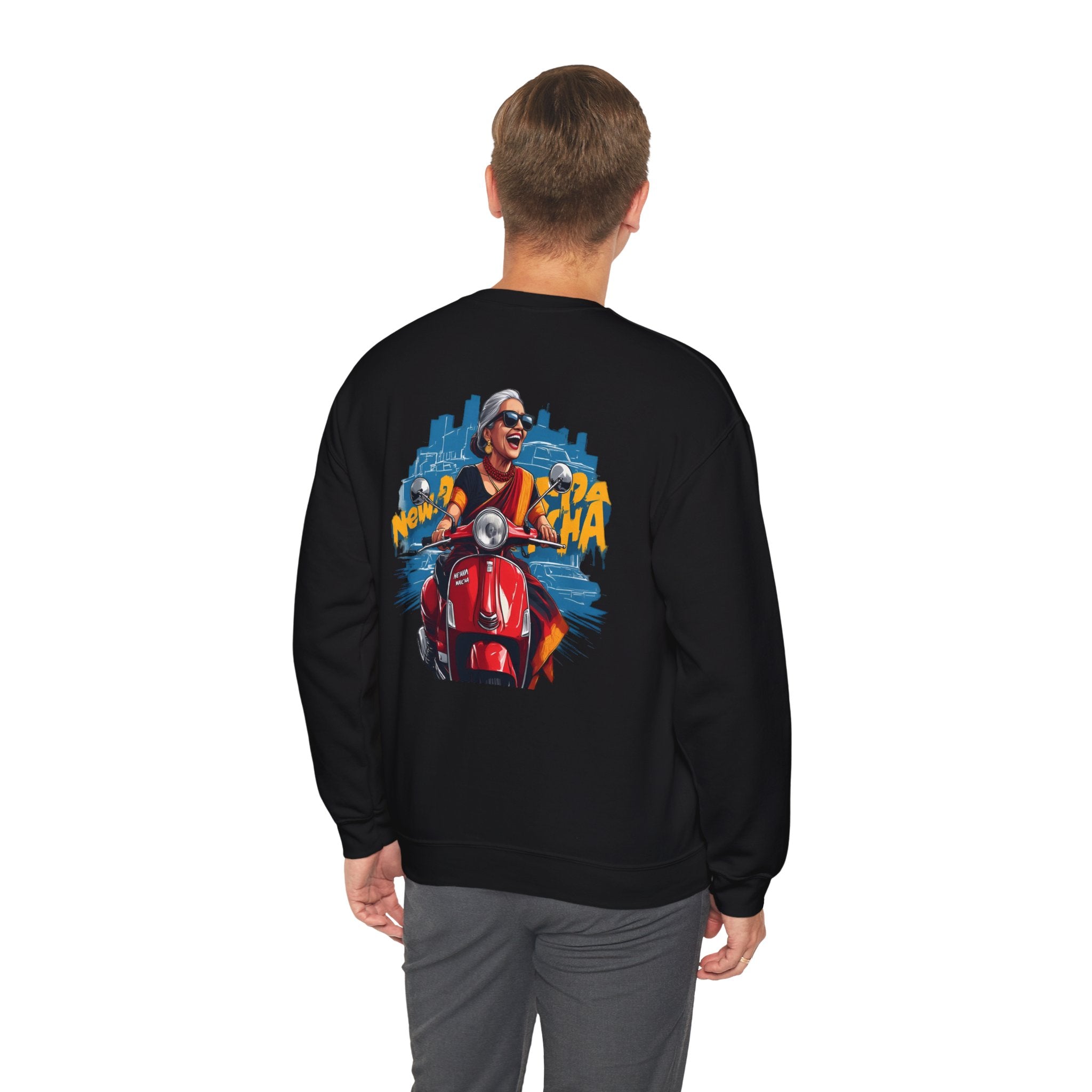 Crewneck Sweatshirt - New York City Scooter Ride Graphic
