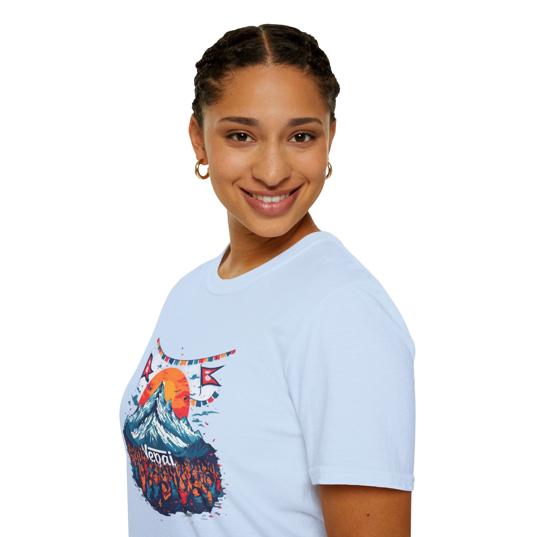 Nepal Mountain Sunrise T-Shirt — Retro Trekking Graphic Tee
