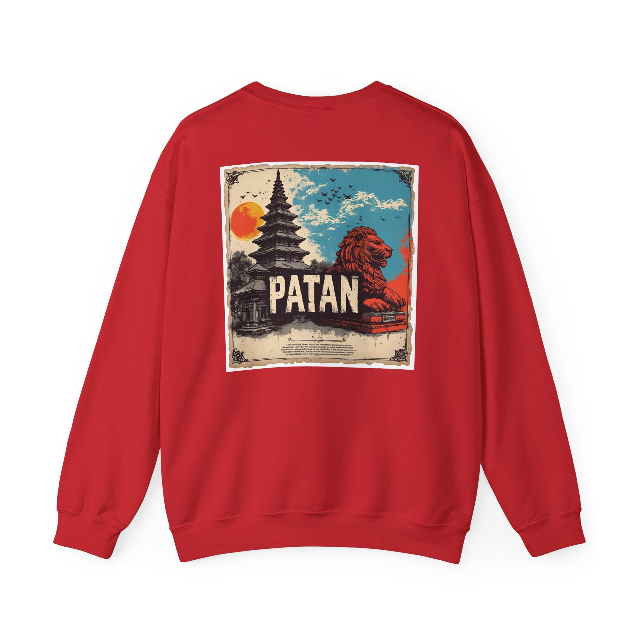 Patan Travel Crewneck Sweatshirt — Vintage Nepal Landmark Graphic