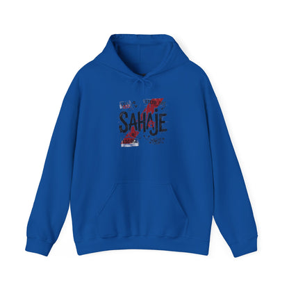 Sahaje Graphic Hoodie – Distressed Vintage Script Pullover