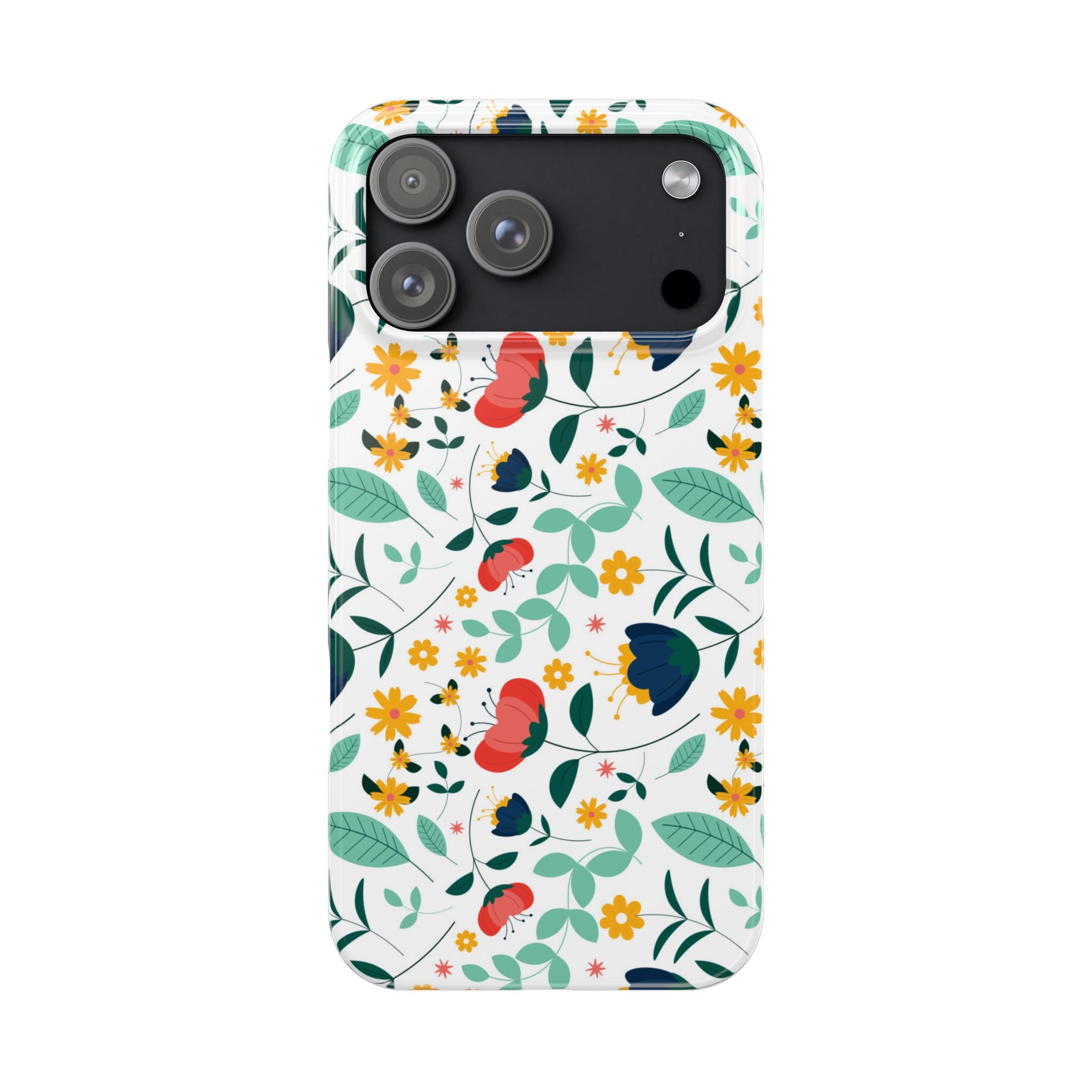 Floral Slim Phone Case — Colorful Folk Flower Pattern