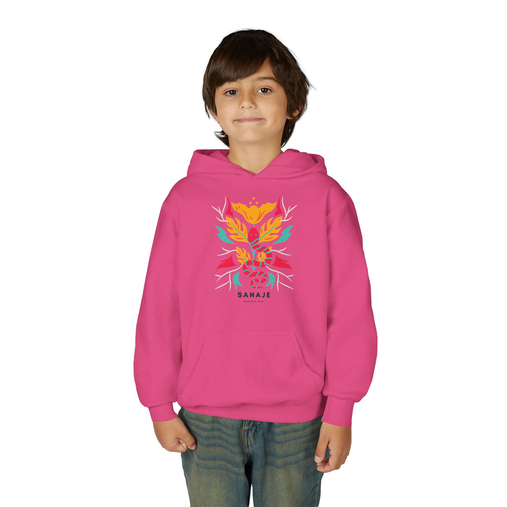 Youth Hoodie — Colorful Sahaja Floral Serpent Design