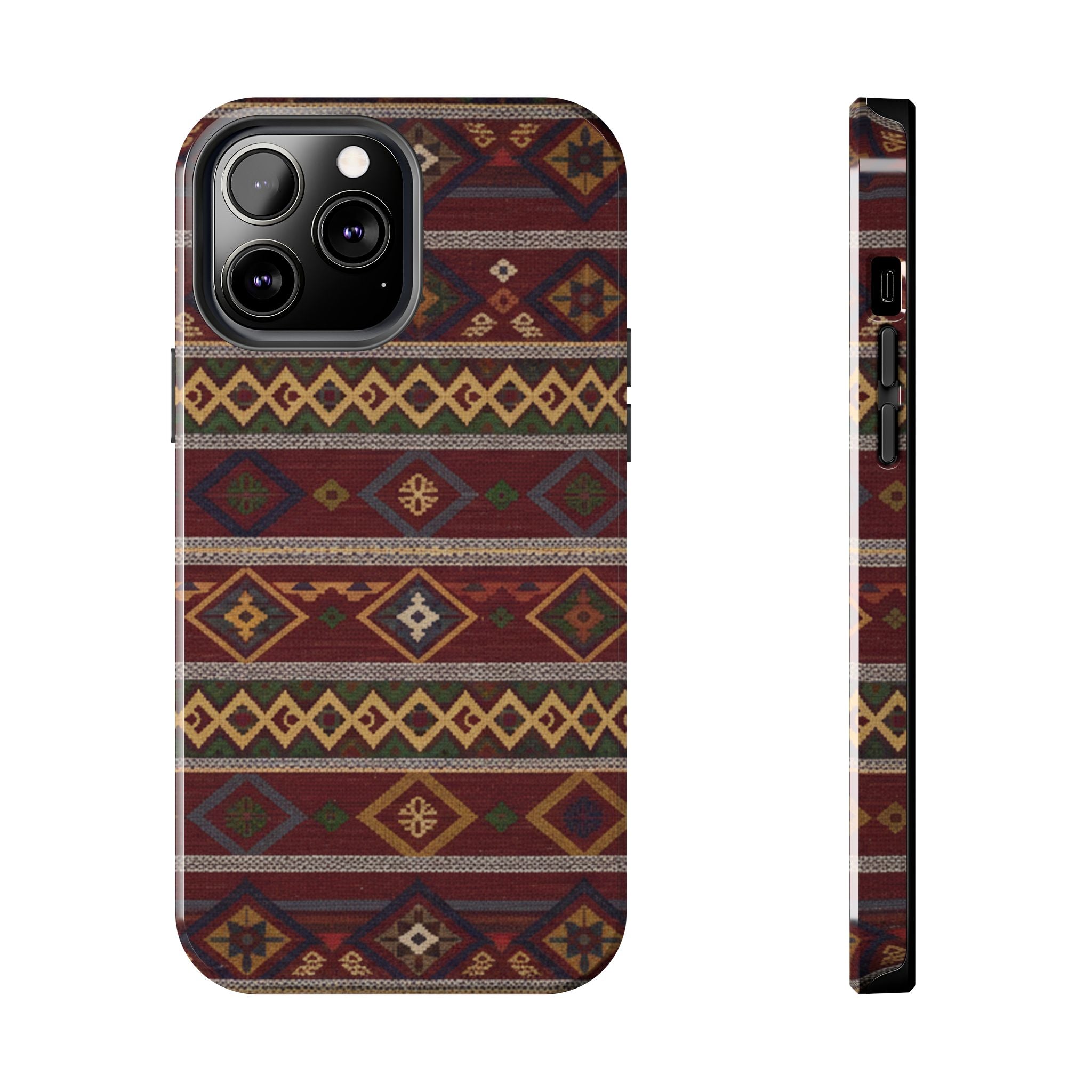 Aztec Pattern Tough Phone Case — Rustic Tribal Protective Cover
