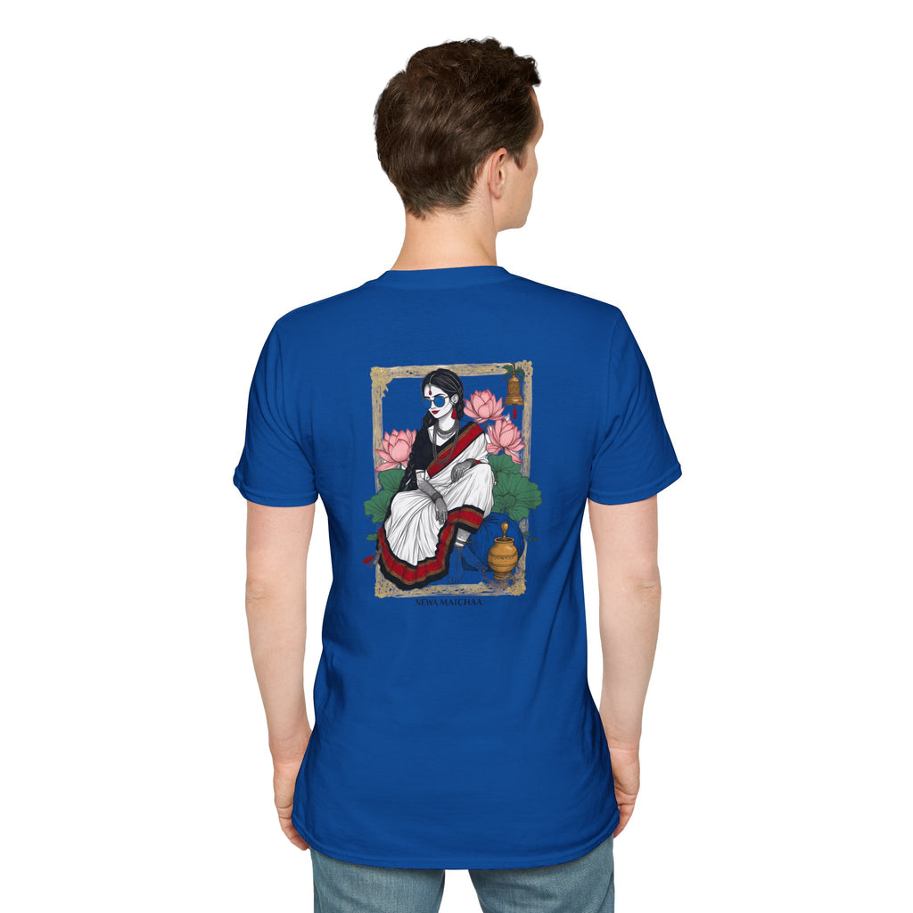 Newari Girl Traditional Dress T-Shirt – Newa Maicha Cultural Pride Graphic Tee, Nepali Heritage Design