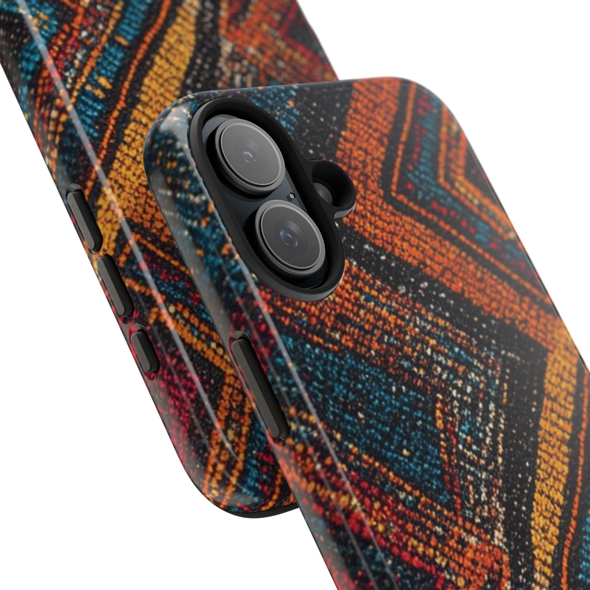 Tough Phone Case — Boho Geometric Rug Pattern, Protective iPhone Cover
