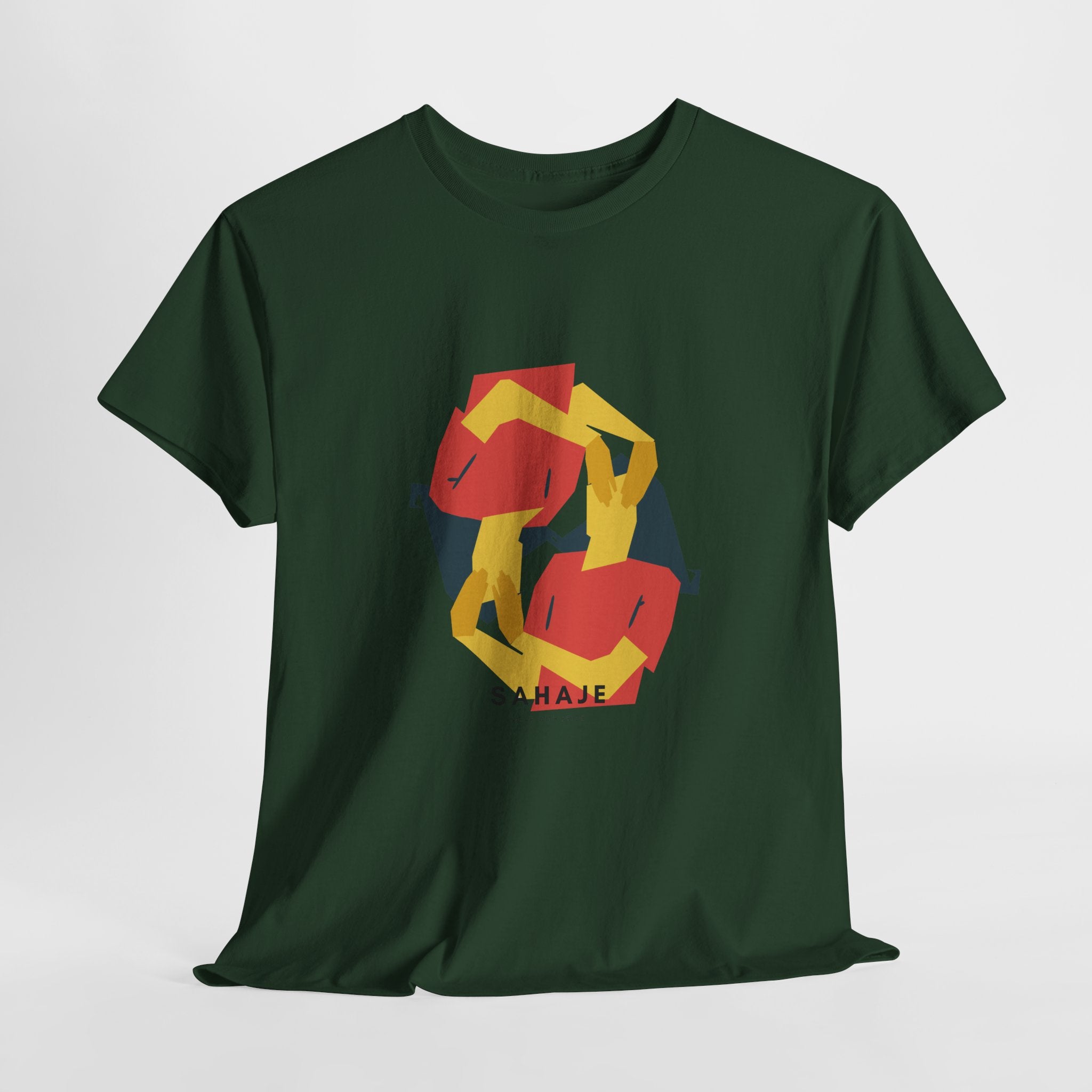 Geometric Fox Tee — Stylized Red & Yellow Fox Illustration T-Shirt