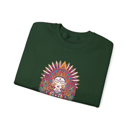 Crewneck Sweatshirt — Colorful Mandala Goddess Graphic