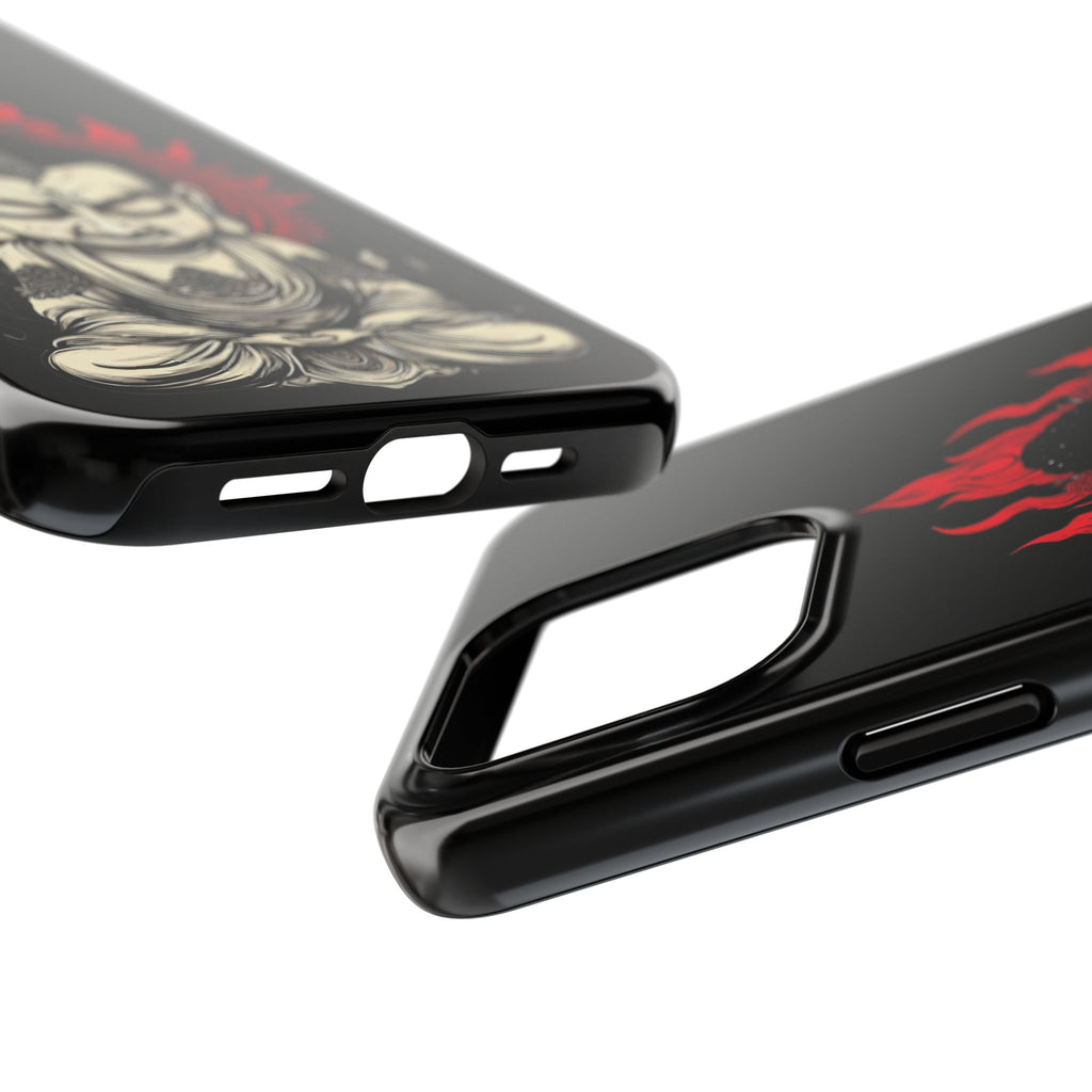 Meditative Buddha Tough Phone Case — Red Flame Zen Protection