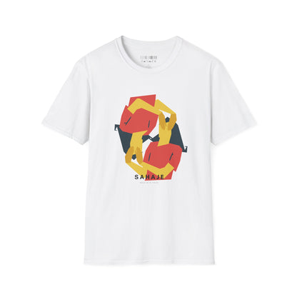 Abstract Faces Graphic T-Shirt — Modern Geometric 'Sahaje' Art Tee