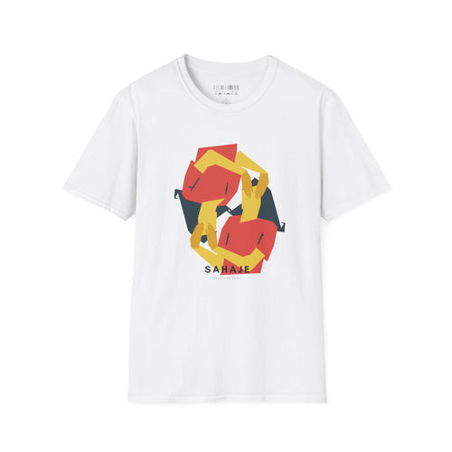 Abstract Faces Graphic T-Shirt — Modern Geometric 'Sahaje' Art Tee