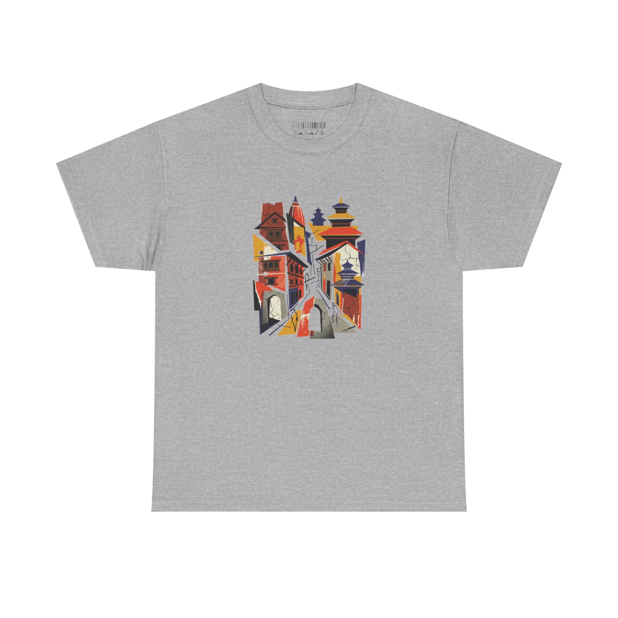 Cityscape Abstract Tee — Colorful Urban Architecture Graphic T‑Shirt