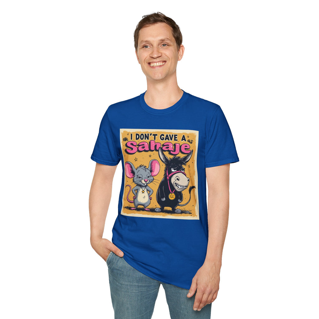 Don’t Give a Satrage T-Shirt — Funny Mouse & Donkey Cartoon Tee
