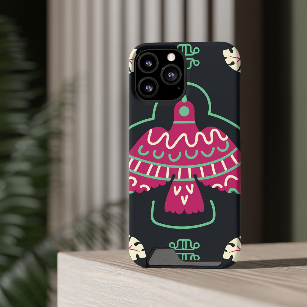 Vibrant Phone Case with Card Holder, Stylish Phone Accessory, Colorful Gift for Her, Boho Phone Cover, Trendy Mobile Case