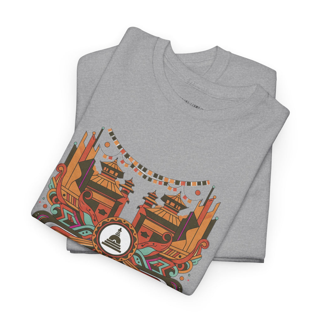 Mandala Cityscape Tee — Boho Urban Art Graphic T-Shirt