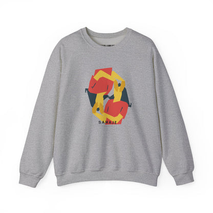 Abstract Flamingo Geometric Crewneck Sweatshirt