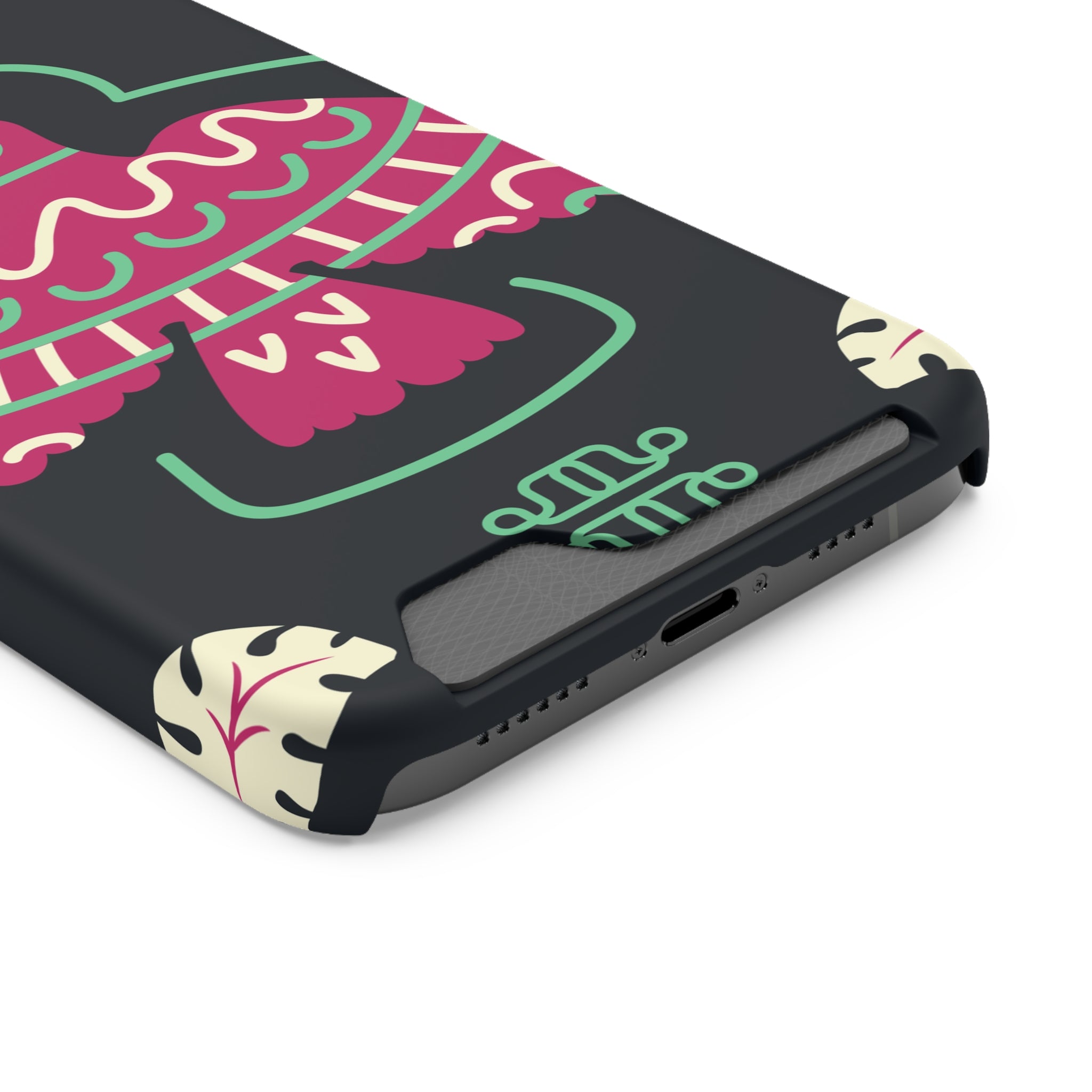 Vibrant Phone Case with Card Holder, Stylish Phone Accessory, Colorful Gift for Her, Boho Phone Cover, Trendy Mobile Case