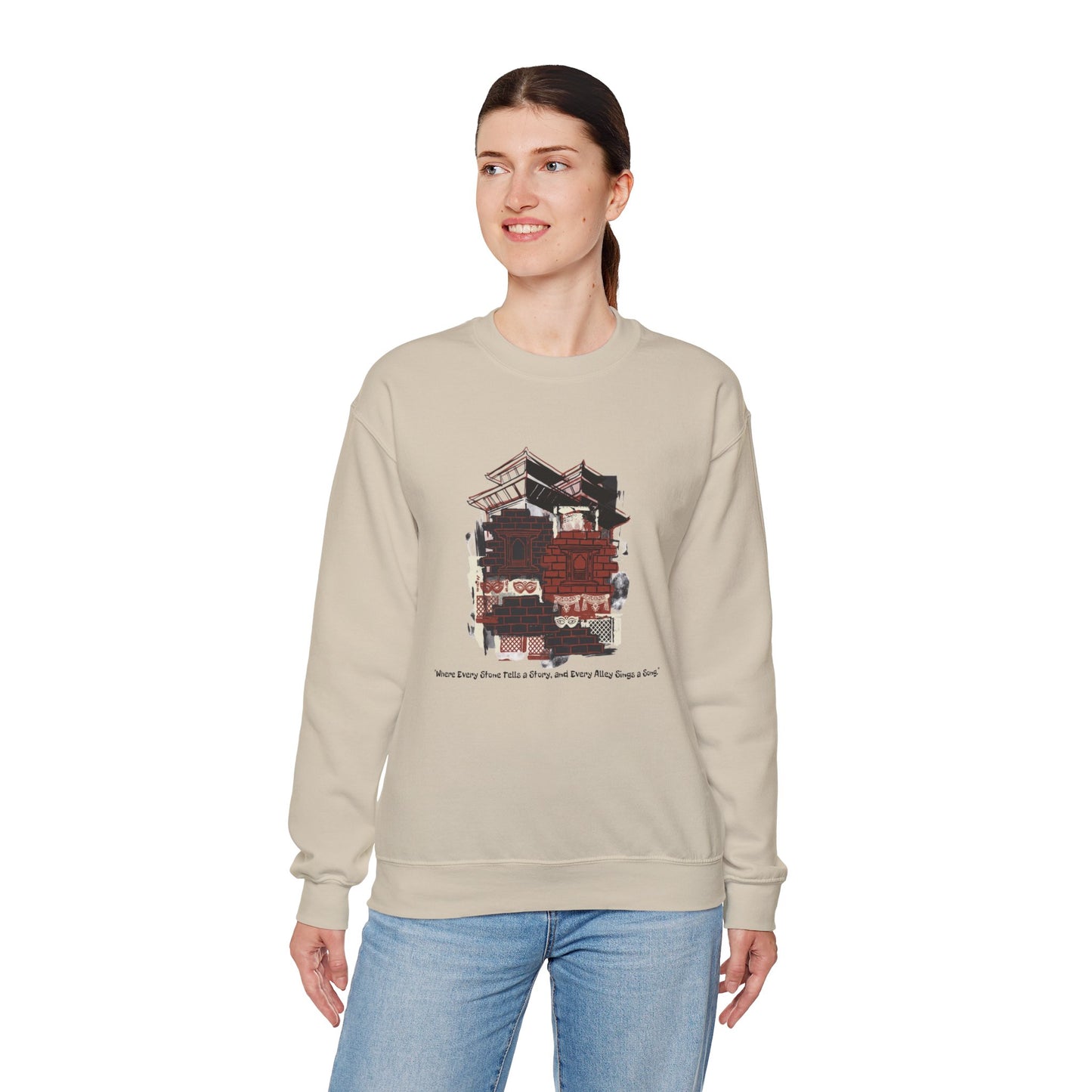 Crewneck Sweatshirt — Vintage Camper Roadtrip Illustration ("Where's Every Place I’ve Been, and Every Place I’m Going")