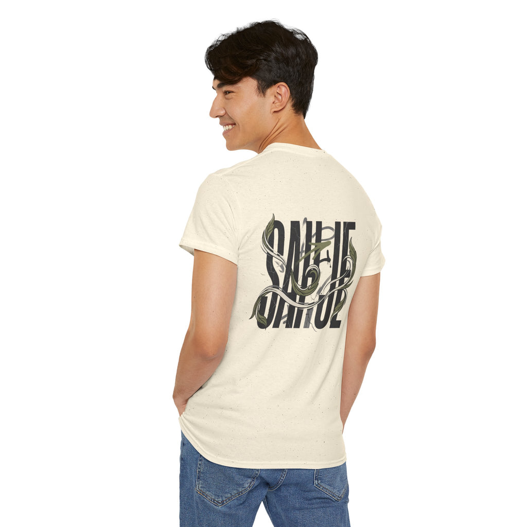 Graphic Tee — 'Savage' Typography with Snake Accent