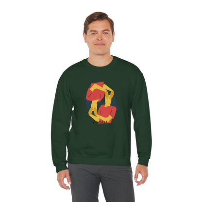 Abstract Flamingo Geometric Crewneck Sweatshirt