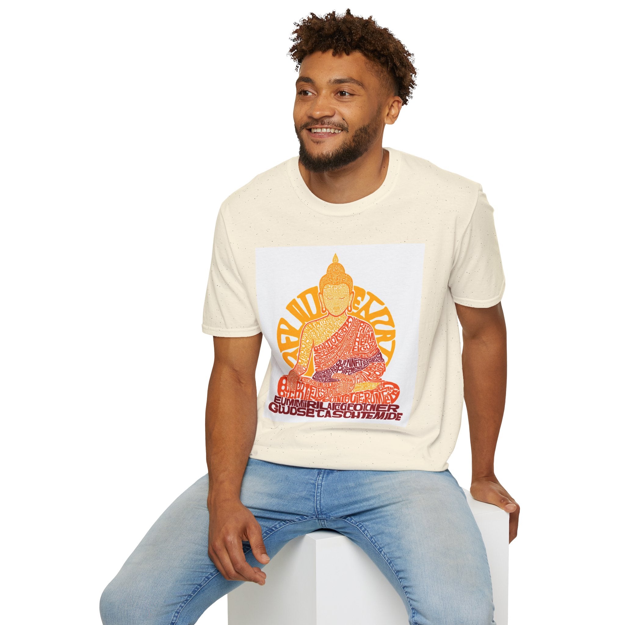 Buddha Graphic Tee — Retro Sun Meditation Shirt