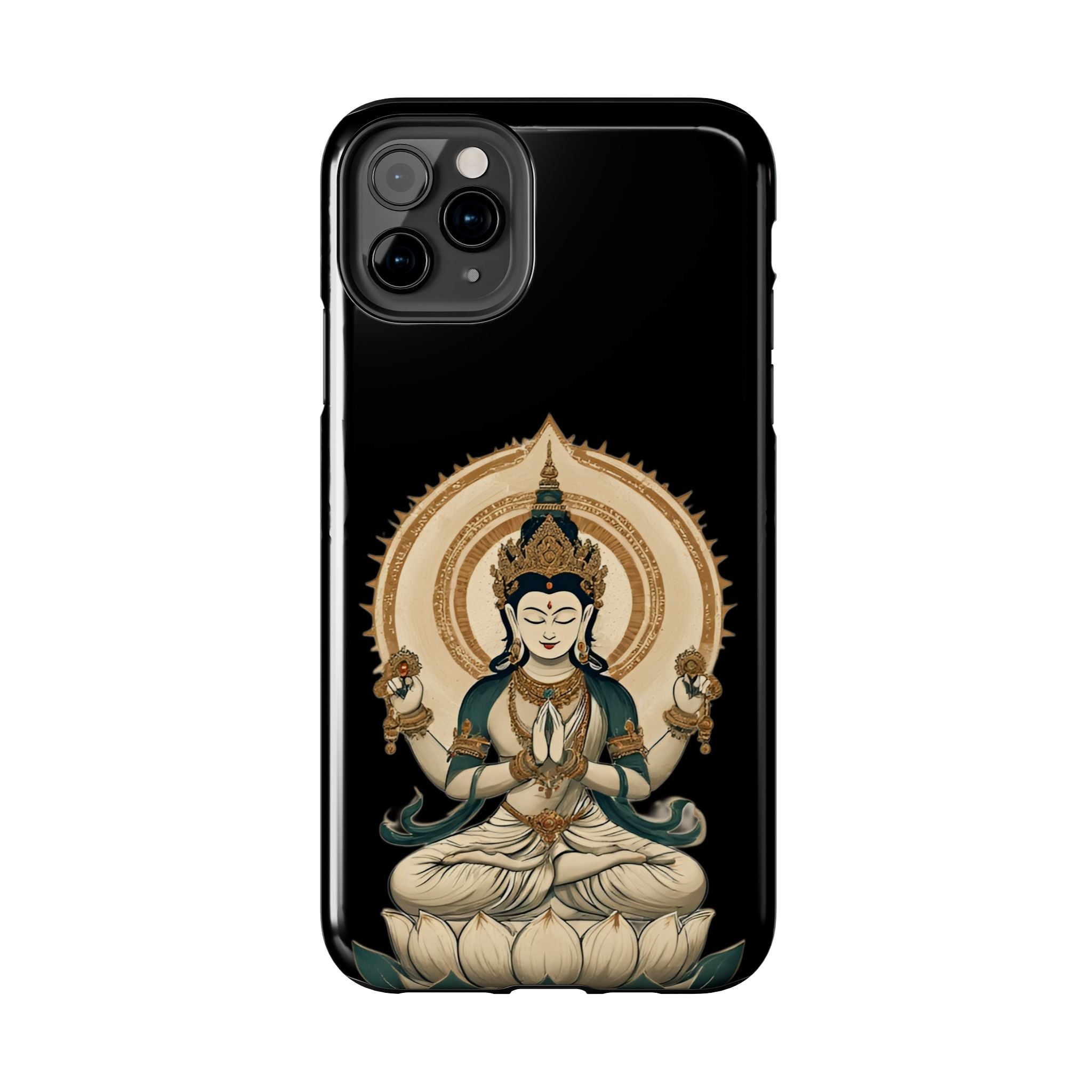 Bodhisattva Lotus Tough Phone Case — Protective Buddhist Meditation Phone Cover