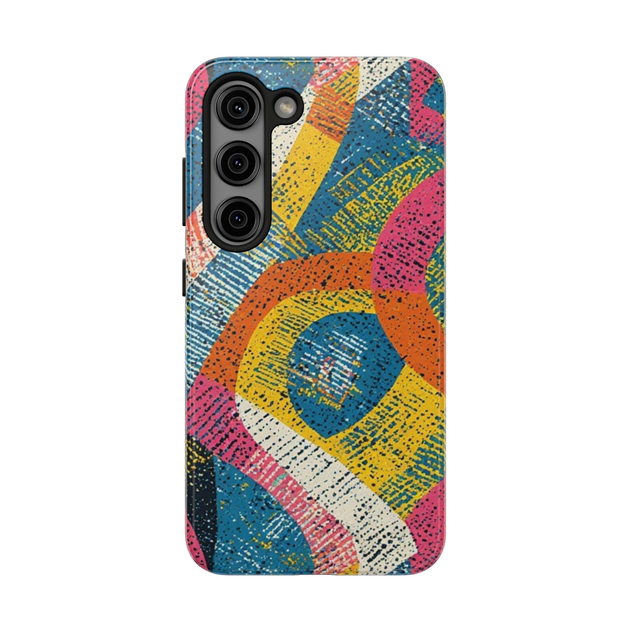 Bold Retro Abstract Tough Phone Case — Colorful Geometric Protective Cover