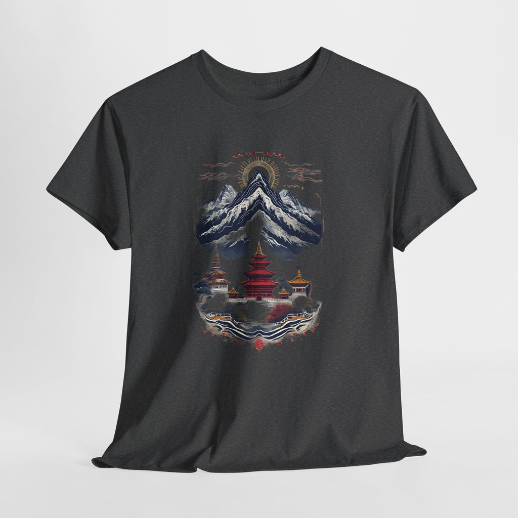 Japanese Mountain Pagoda T-Shirt — Zen Temple Landscape Tee