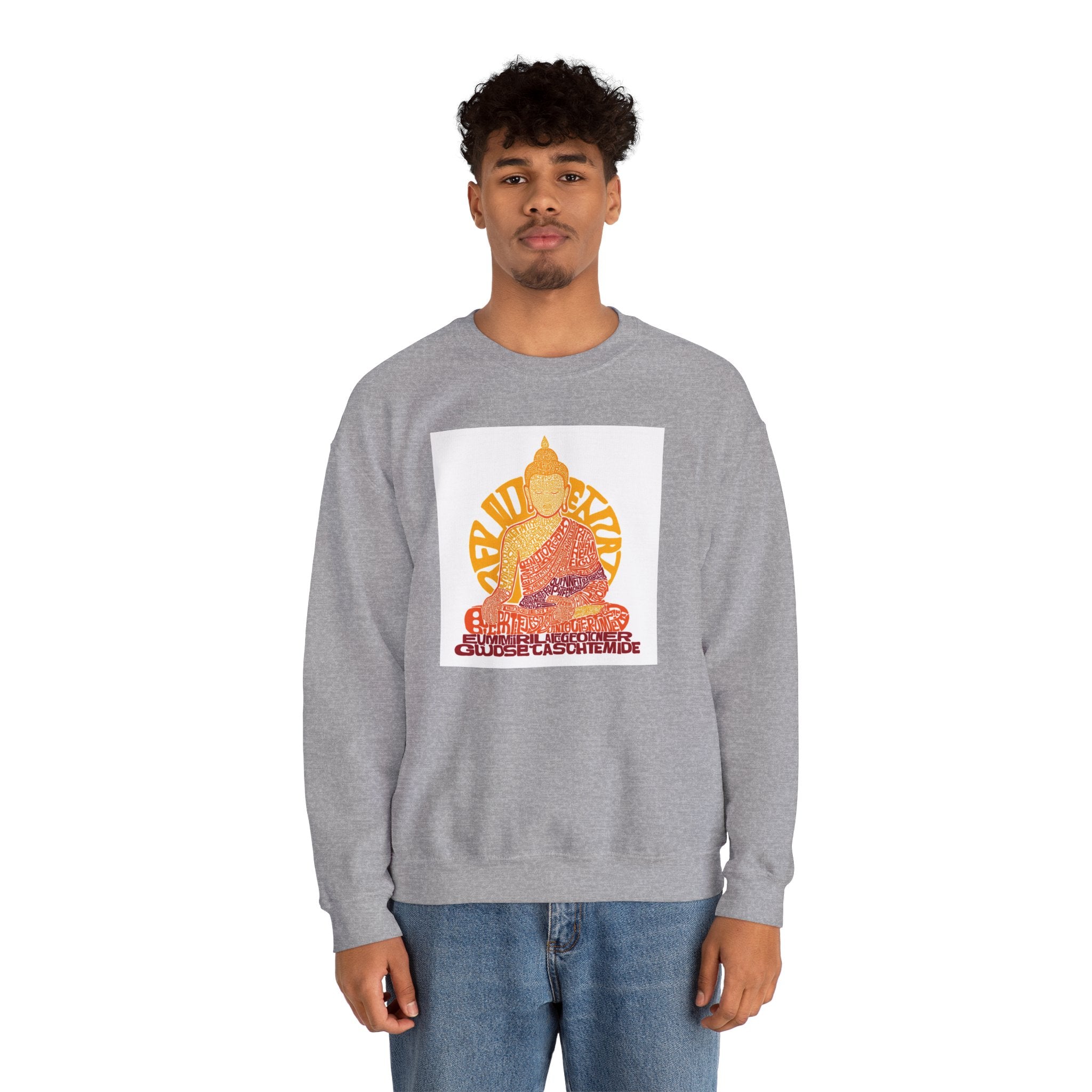 Buddha Graphic Sweatshirt — "Choose Compassion" Meditation Crewneck