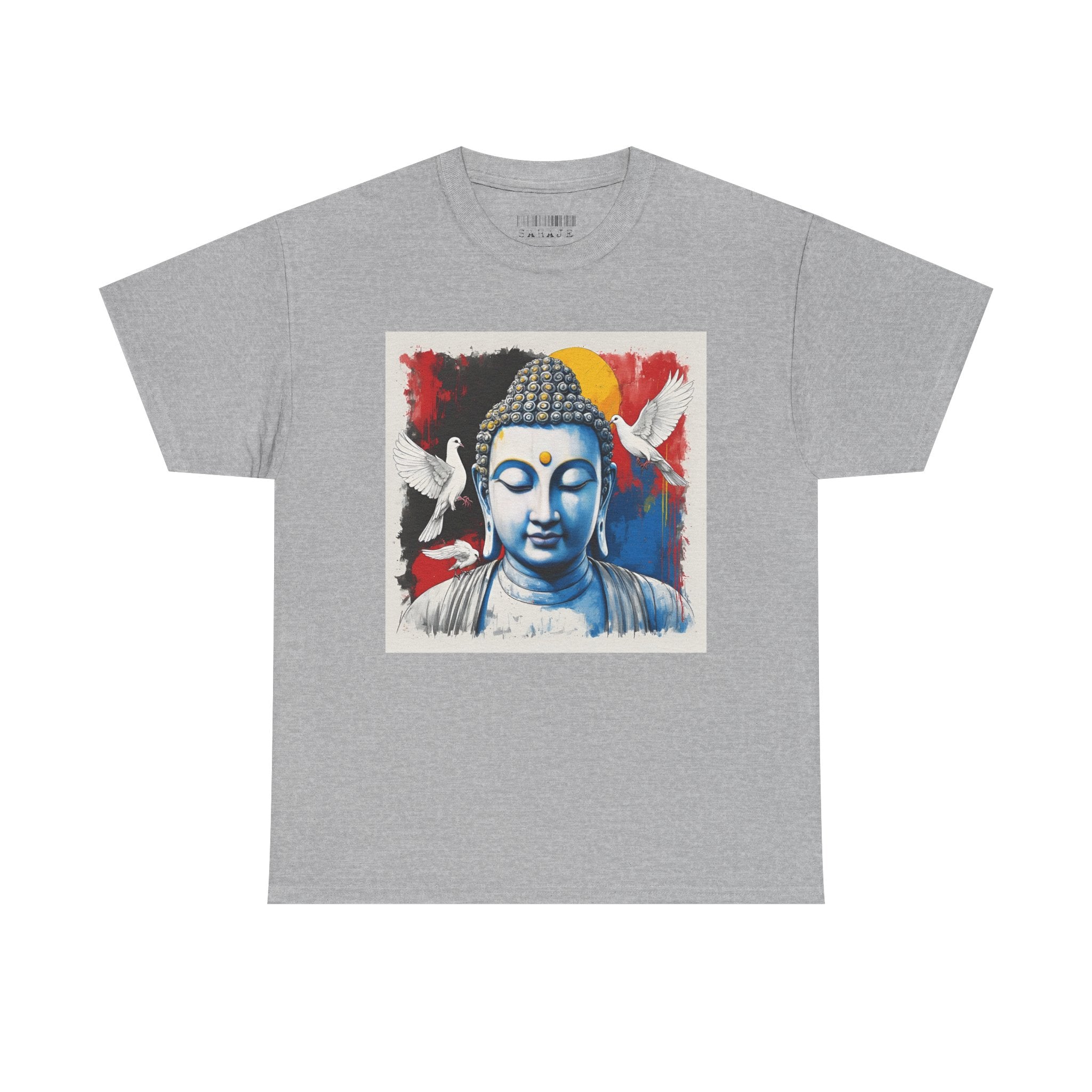 Buddha Peace Tee — Colorful Buddha & Doves Graphic T-Shirt