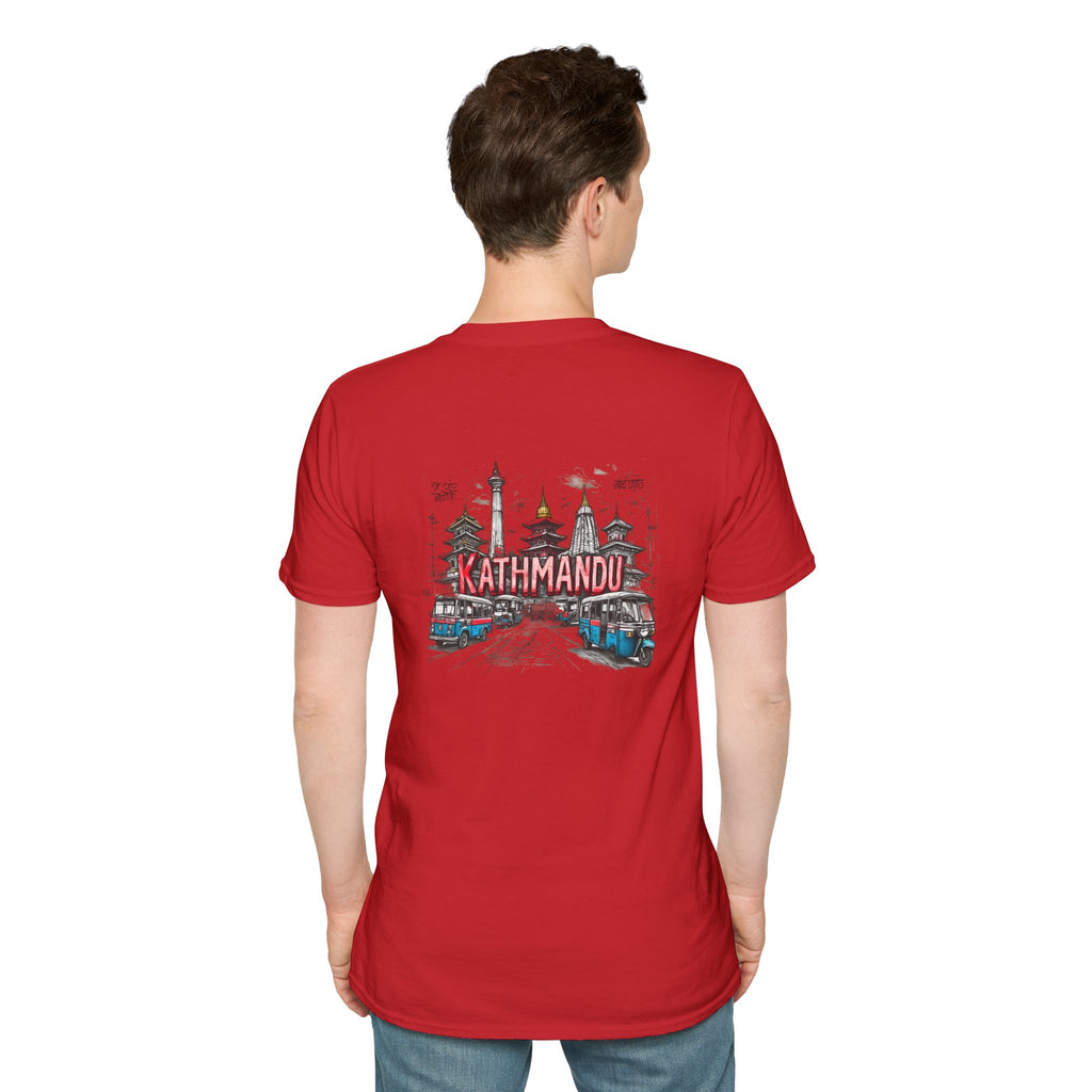 Kathmandu Travel T-Shirt — Nepali Temple & Vintage Jeep Graphic tee