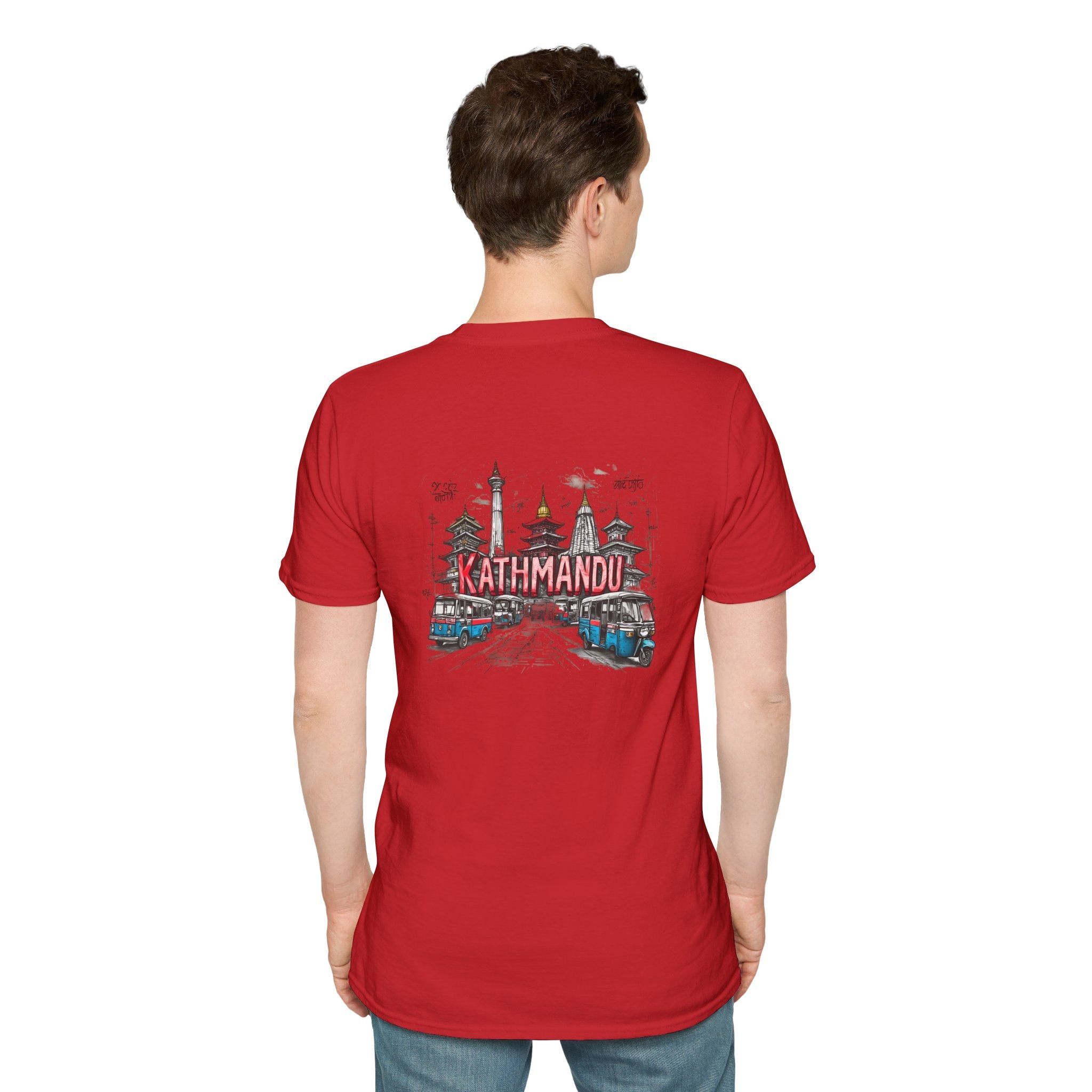 Kathmandu Travel T-Shirt — Nepali Temple & Vintage Jeep Graphic tee