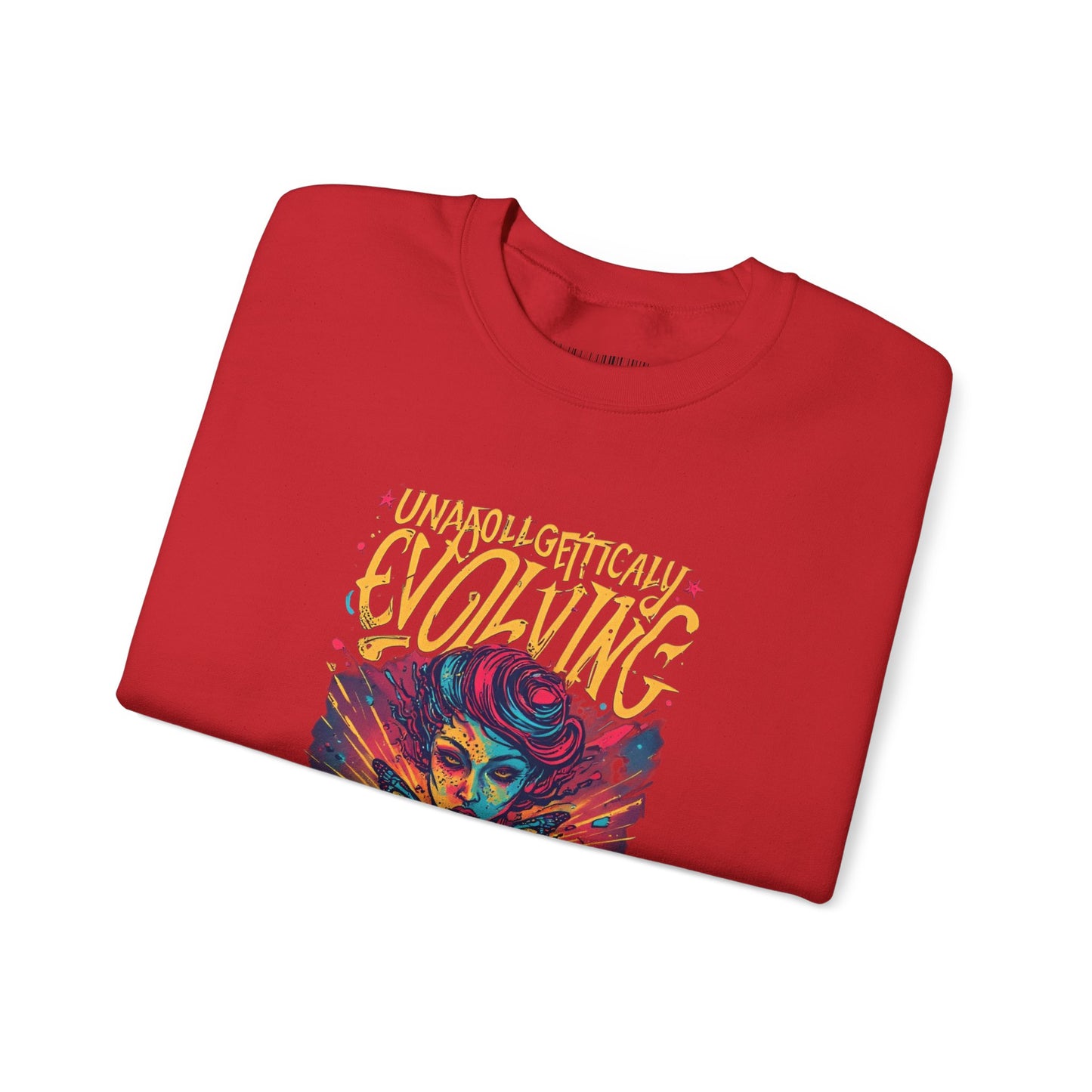 Evolving Butterfly Crewneck Sweatshirt — "Unafraid, Authentically Evolving" Inspirational Pullover