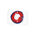 Nepal Circle Brush Sherpa Blanket — Red & Blue Mandala Fleece Throw