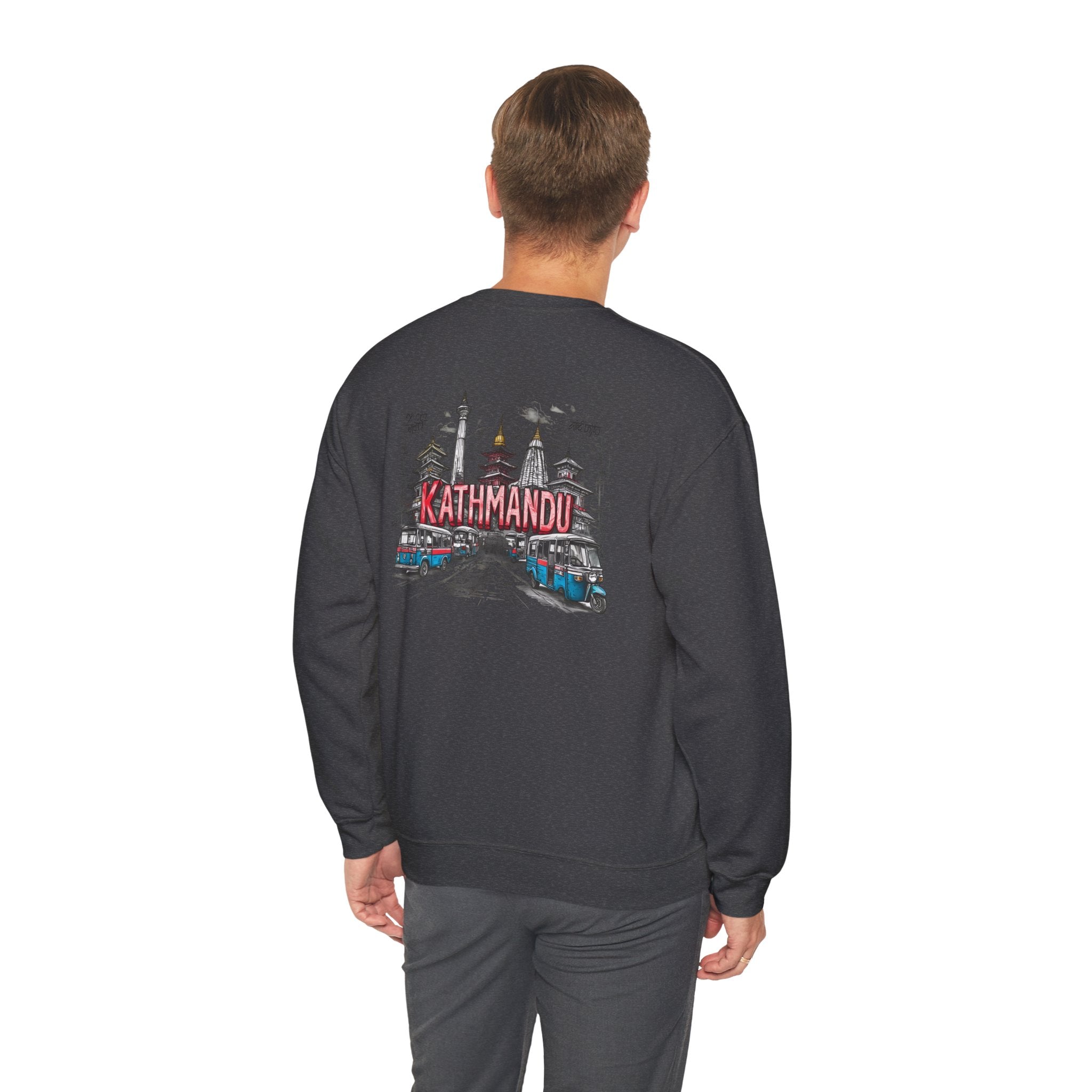 Kathmandu Crewneck Sweatshirt — Nepal Travel Graphic Pullover